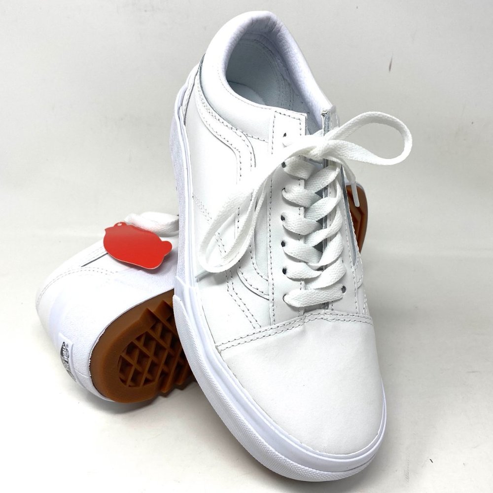 VANS PLATFORM Old Skool Stacked Leather Sneakers White Women’s Size VN0A4U15OER - Picture 6 of 12